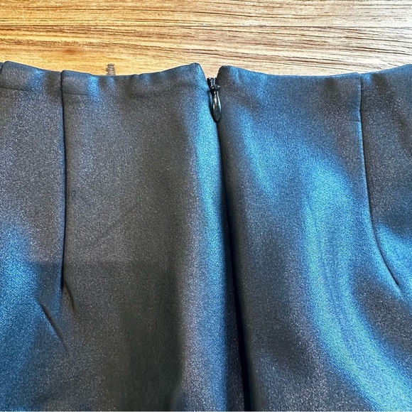 Finders Keepers Women’s Metallic Black Faux Leather Slit Front Sexy Pencil Skirt - Picture 10 of 11